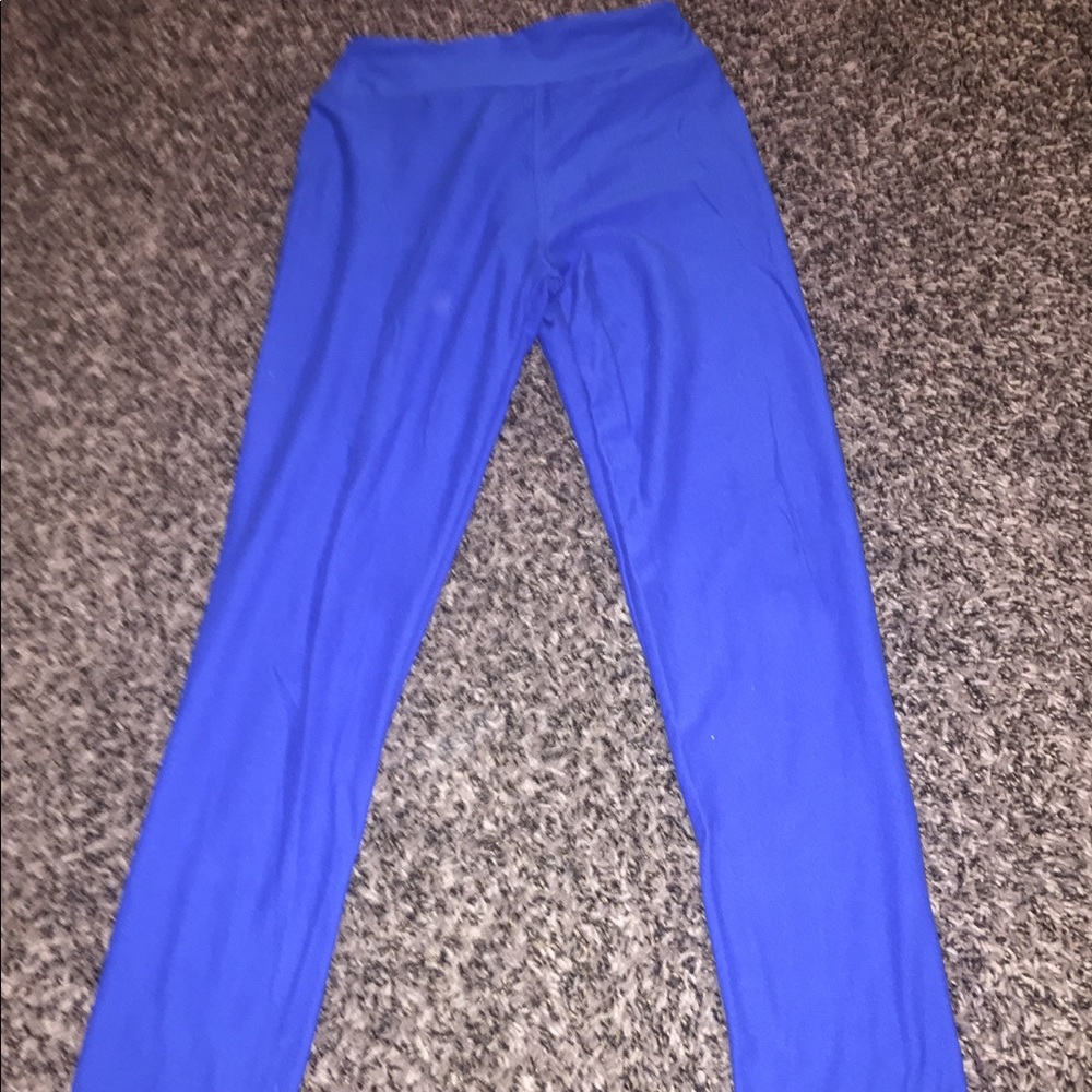 Lula roe royal blue leggings in tween size